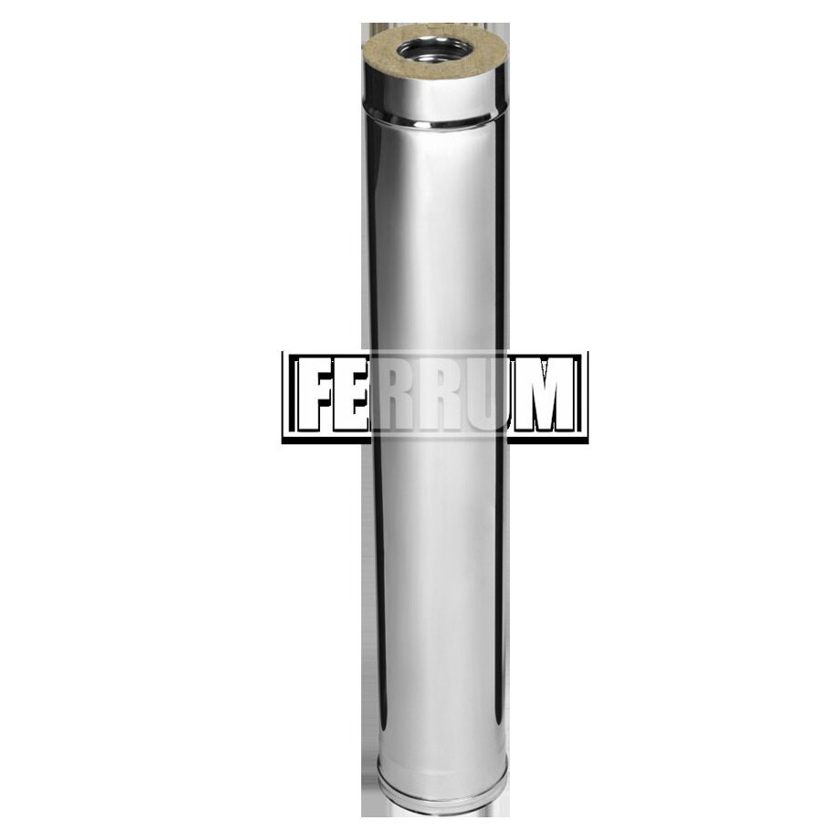 Сэндвич труба (н/ж ст 0.8мм + н/ж ст) 1м Ф115*200  Ferrum
